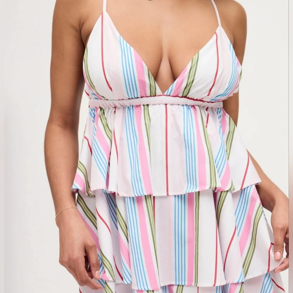 Hill House The Gigi Dress In Rainbow Stripe - Picture 2 of 5